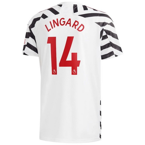 Camiseta Manchester United NO.14 Lingard Tercera Equipación 2020-2021 Blanco